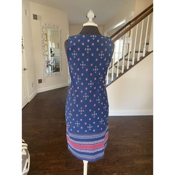 Talbots Blue, Red, and White Paisley Dress (Medium Petite) - Picture 6 of 8